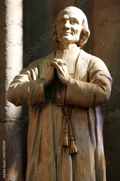 Fototapeta Curé d'Ars. Jean-Marie Baptiste Vianney. Eglise Saint-Georges de Lyon. / Curé of Ars. Jean-Marie Baptiste Vianney. St. George's Church of Lyon.