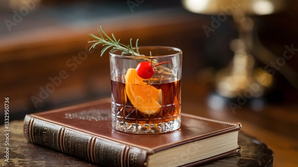 Fototapeta drink standing on the book