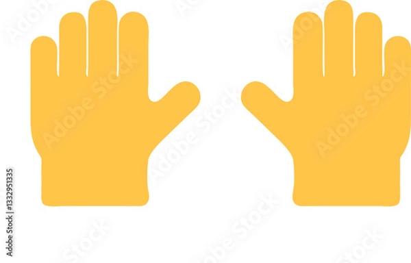 Obraz Yellow Gloves Vector Icon for Safety and Protection