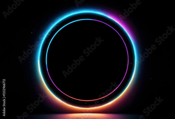 Obraz blue glowing circle