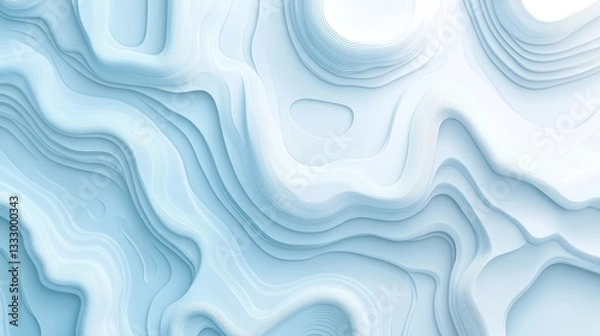 Fototapeta Abstract Light Blue Layered Terrain
