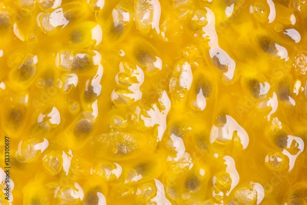 Obraz Passion fruit juice close up texture for background
