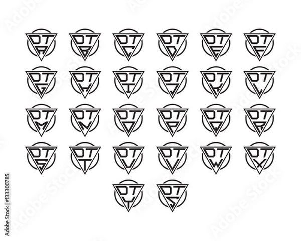 Fototapeta initial letter logo circle triangle set