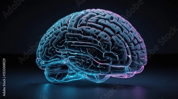 Fototapeta Concepto visual avanzado de inteligencia artificial mostrado como cerebro cibernético