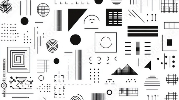 Fototapeta Abstract geometric shapes pattern (1)