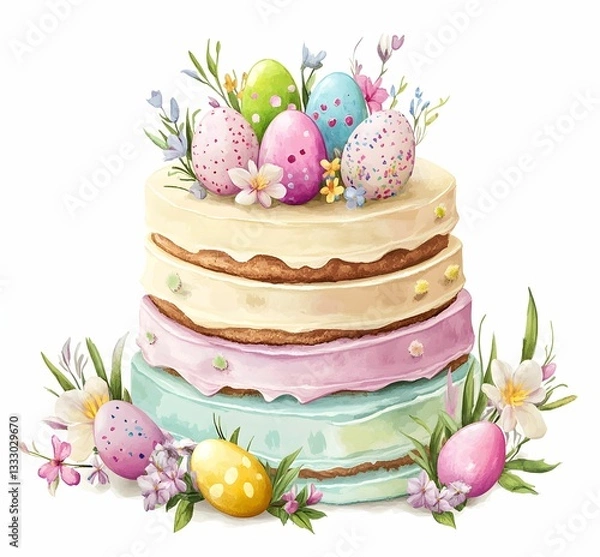 Obraz Adorable candy colors easer cake clipart