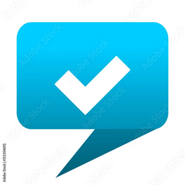Obraz accept blue bubble icon