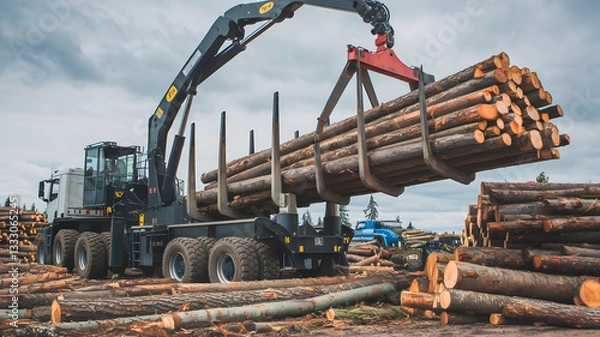 Fototapeta log stacker