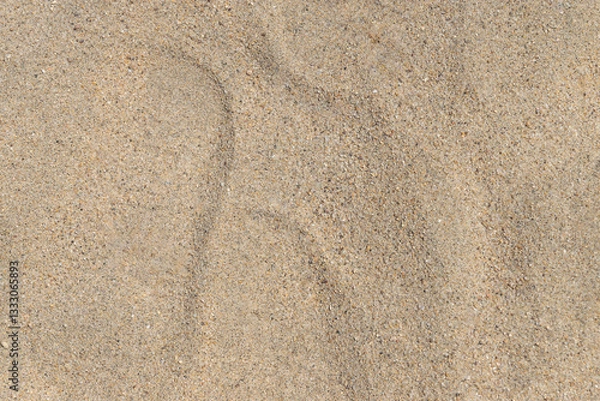 Fototapeta Sand texture on a beach contaminated with microplastics, sand texture concept
