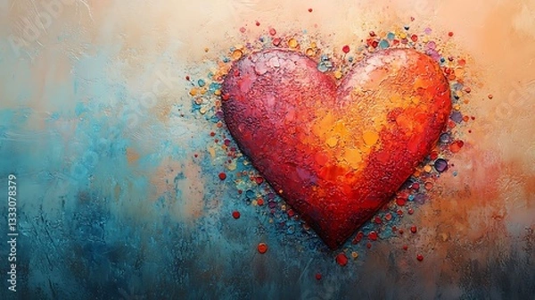 Fototapeta Colorful abstract heart artistic design high resolution photo