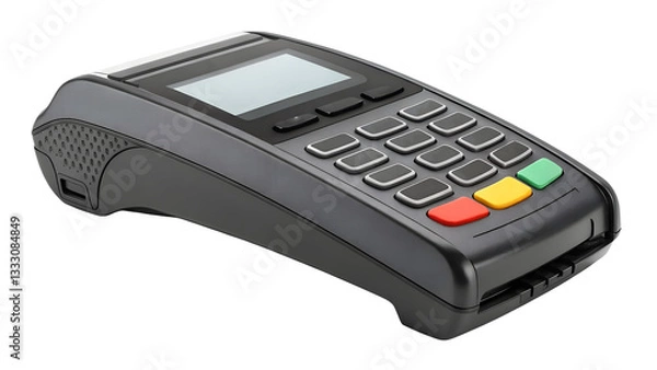Fototapeta Modern Wireless Payment Terminal Device Secure Transaction Technology pos card debit black credit   