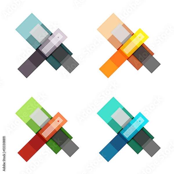 Fototapeta Vector blank stripes and lines infographics templates