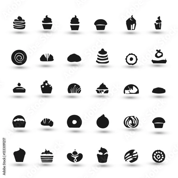Fototapeta Set collection icon brand identity business catering bakery design idea