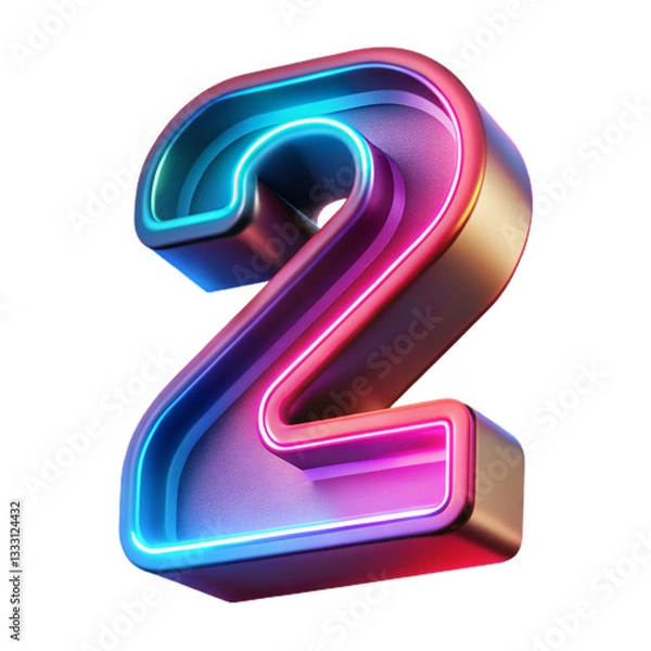 Obraz neon number 2