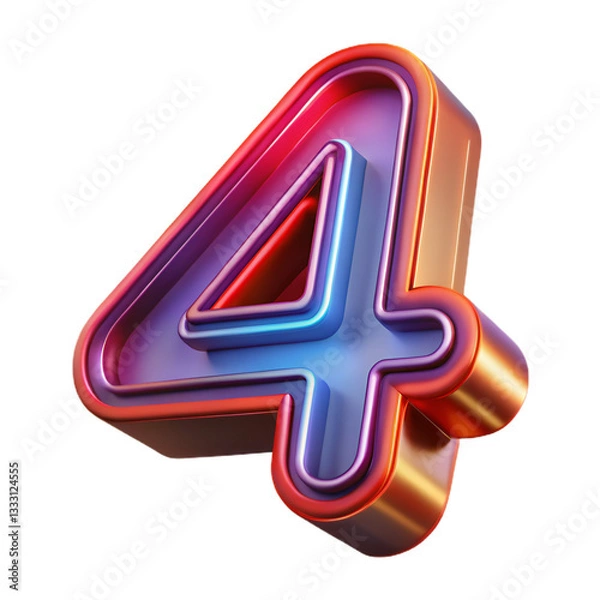Obraz neon number 4