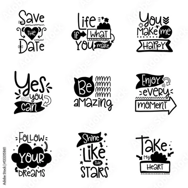 Fototapeta Vector calligraphy with decor elements