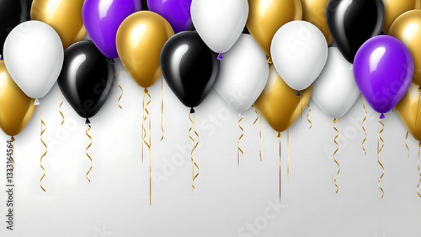 Fototapeta party streamers on white background
