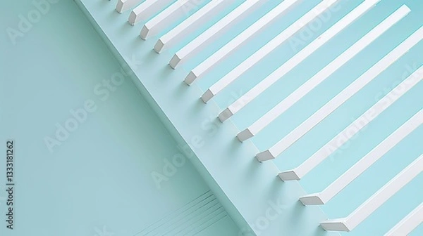 Fototapeta Light_blue_technology_small_fresh_lines_city_exhibit