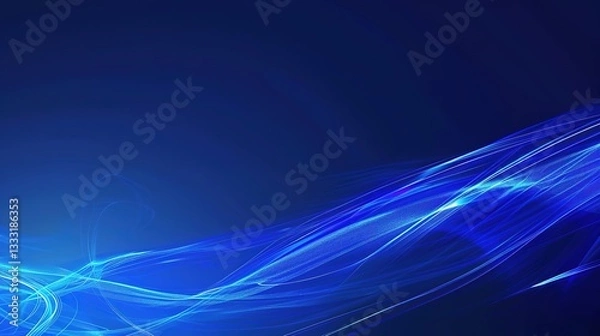 Fototapeta Blue_atmospheric_simple_technological_luminous_lines