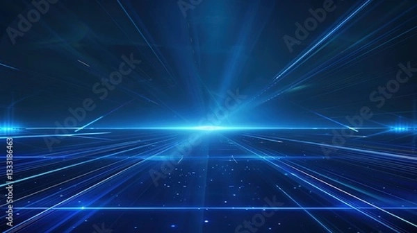 Fototapeta Blue_atmospheric_simple_technological_luminous_lines