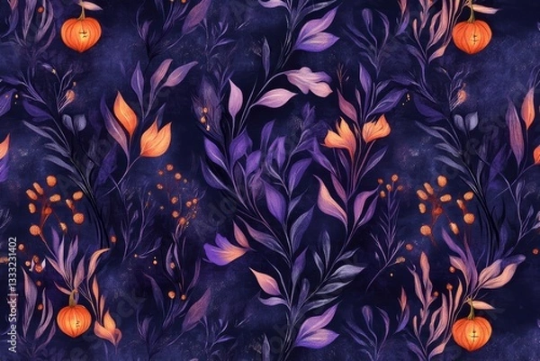Obraz Enchanted Halloween floral pattern