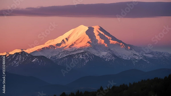 Obraz Mountains during sunset