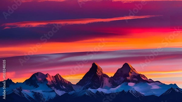 Fototapeta Dusk in the mountain range