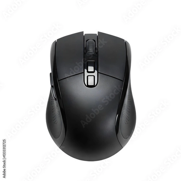 Obraz black computer mouse isolated on transparent background 