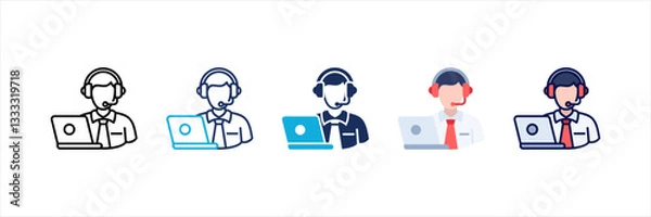 Fototapeta Online Support Multi Style Icon Set