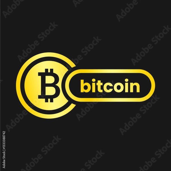 Obraz Bitcoin icon logo gold color