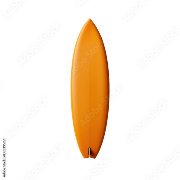 Obraz Vibrant orange surfboard isolated on a Transparent background