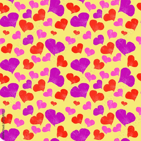 Fototapeta Watercolor hearts  seamless pattern. Valentines Day  seamless pattern. Watercolor hearts