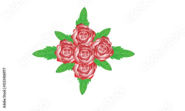Fototapeta Set of floral element, different vector design of flower, colorful vector design of flower, set of rose.