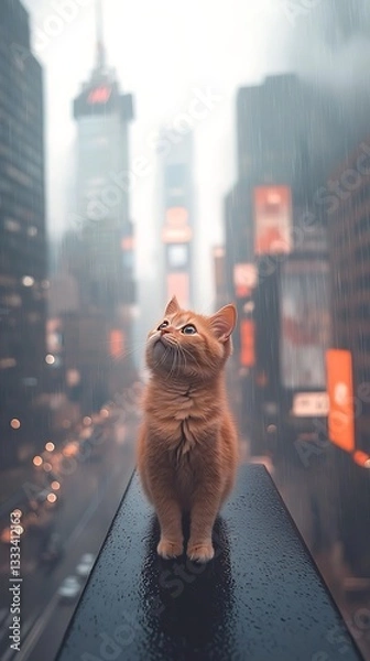 Obraz Kitten Cityscape Gaze.