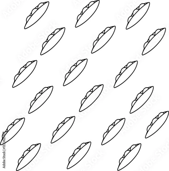 Fototapeta Peas icon seamless pattern. Set of various peas. Hand drawn peas design