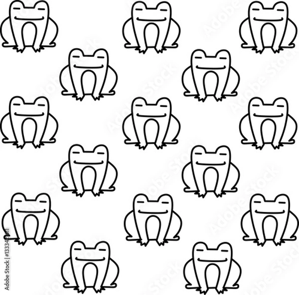 Fototapeta Frogs icon seamless pattern. Set of various frogs. Hand drawn frogs design