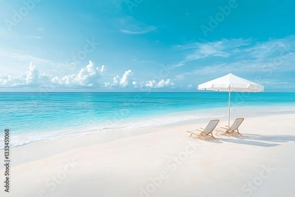 Fototapeta Tropical beach relaxation for sunny day.