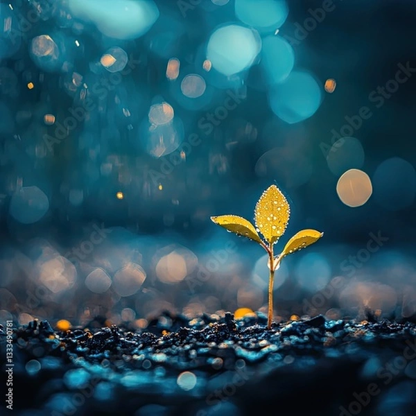 Obraz Tiny sprout emerging from soil (1)