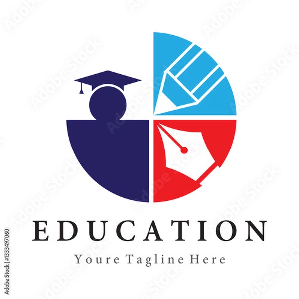 Fototapeta Education vector logo design