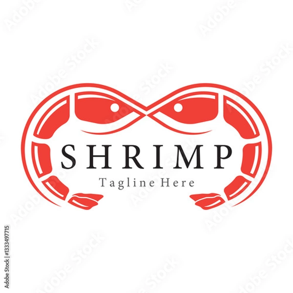 Fototapeta Two shrimp vector logo design