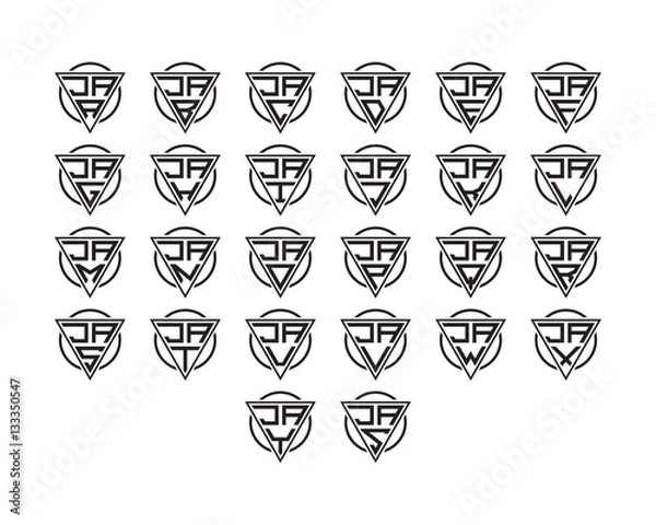 Fototapeta initial letter logo circle triangle set