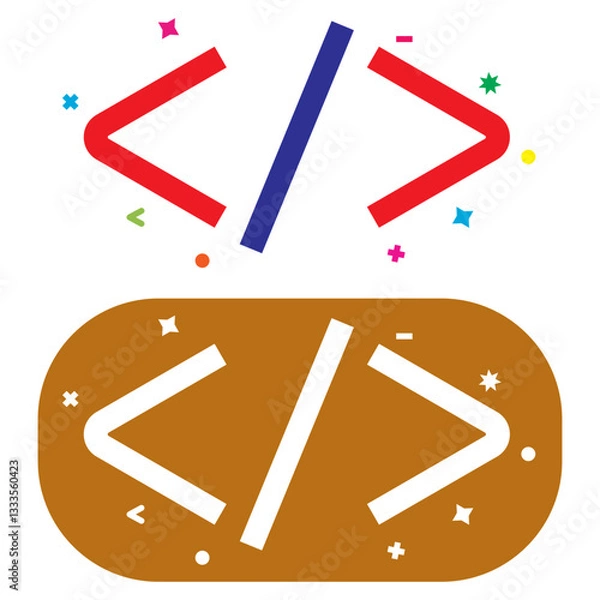 Fototapeta code icon vector design symbol templates