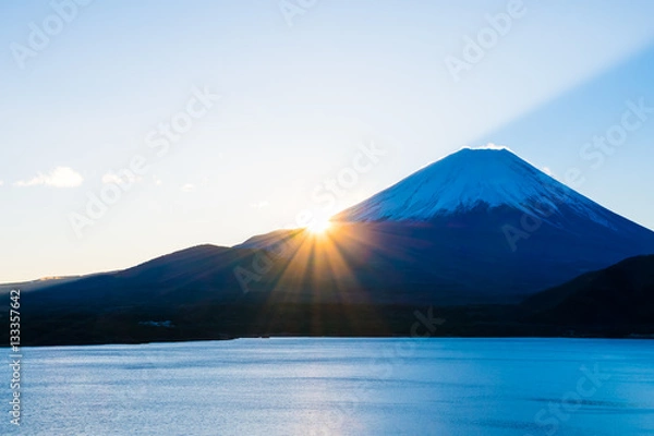 Obraz 富士山と本栖湖