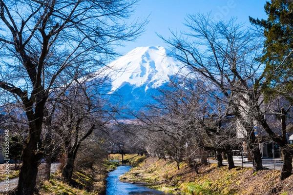 Obraz 富士山と川