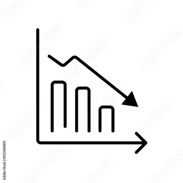 Fototapeta Declining Bar Graph Outline