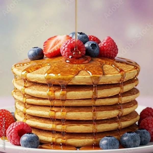 Obraz pancakes with blueberries