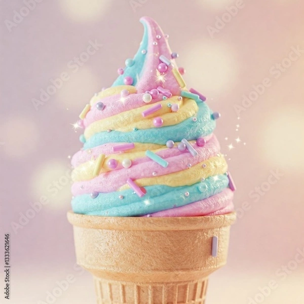 Obraz cupcake with ice cream