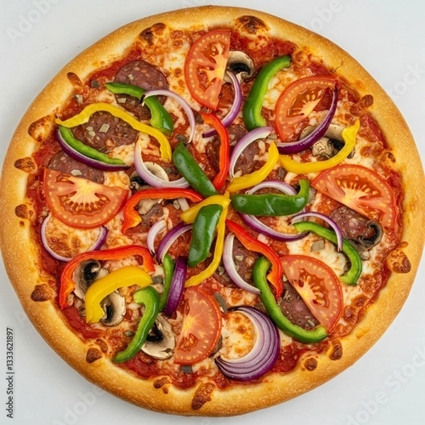 Obraz pizza on a white background