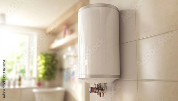 Obraz Modern water heater in a kitchen/bathroom setting