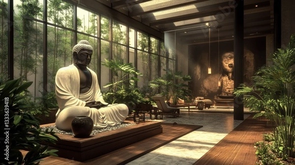 Fototapeta The principles of Feng Shui, rooted in balance and energy, resonated with the Greek understanding of harmony in nature.